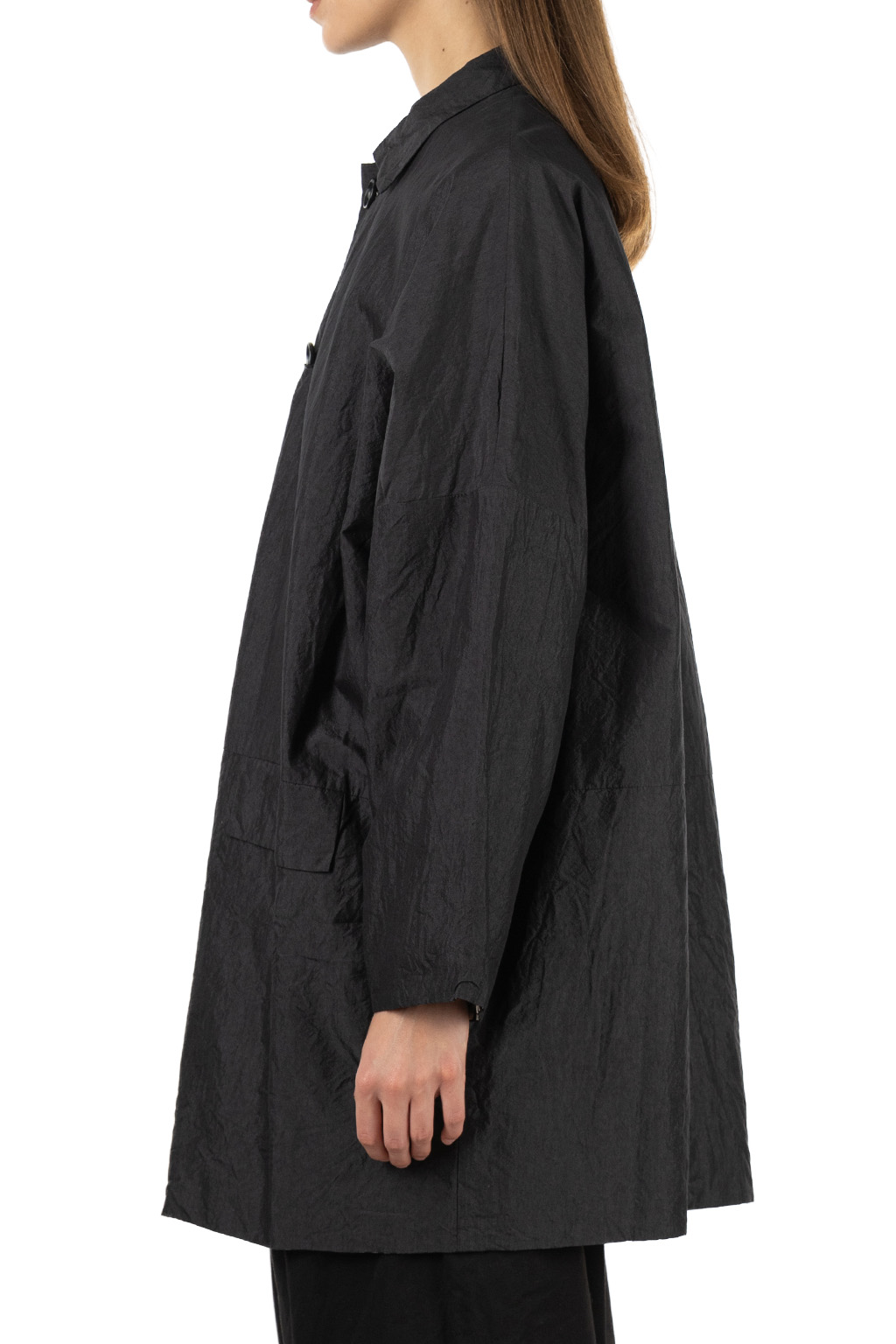 Veritecoeur - Box Half Coat - Black x Black Check
