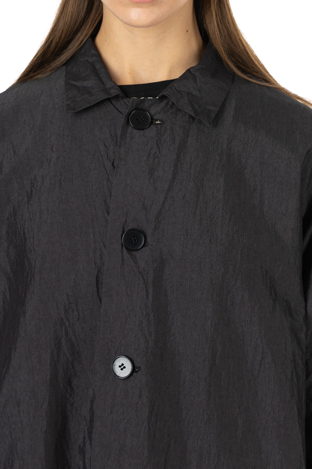 Veritecoeur - Box Half Coat - Black x Black Check