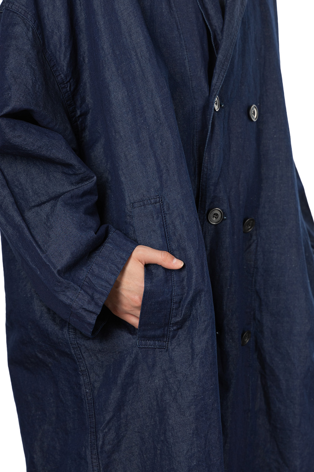 Veritecoeur - Double Button Coat - Indigo One Wash