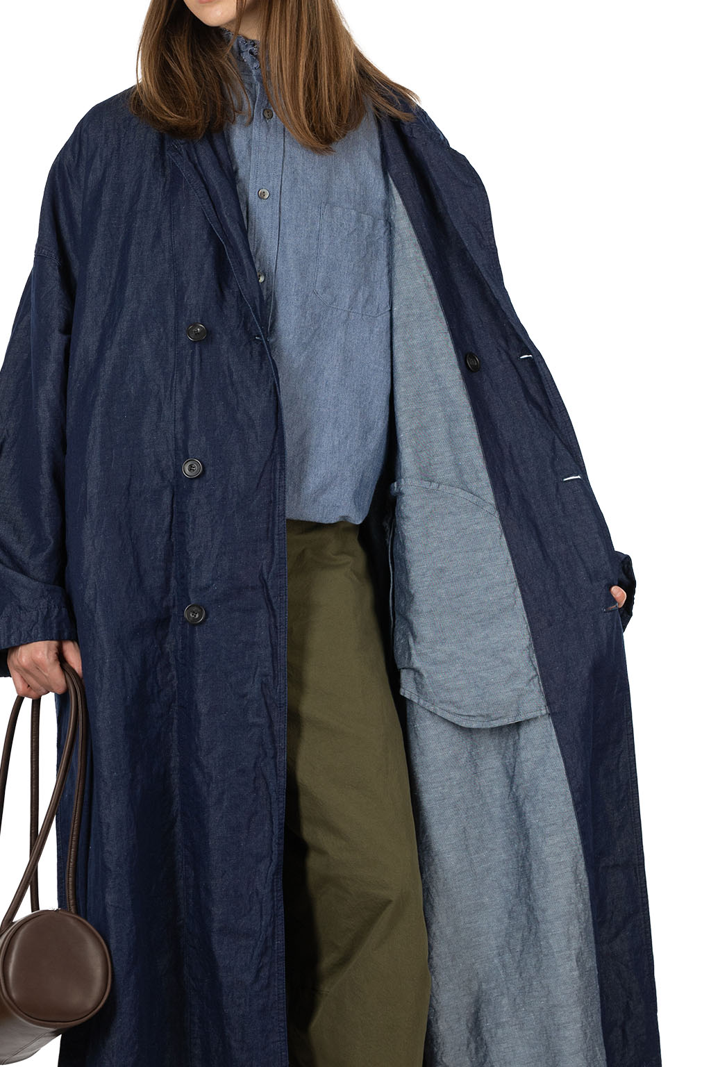 Veritecoeur - Double Button Coat - Indigo One Wash