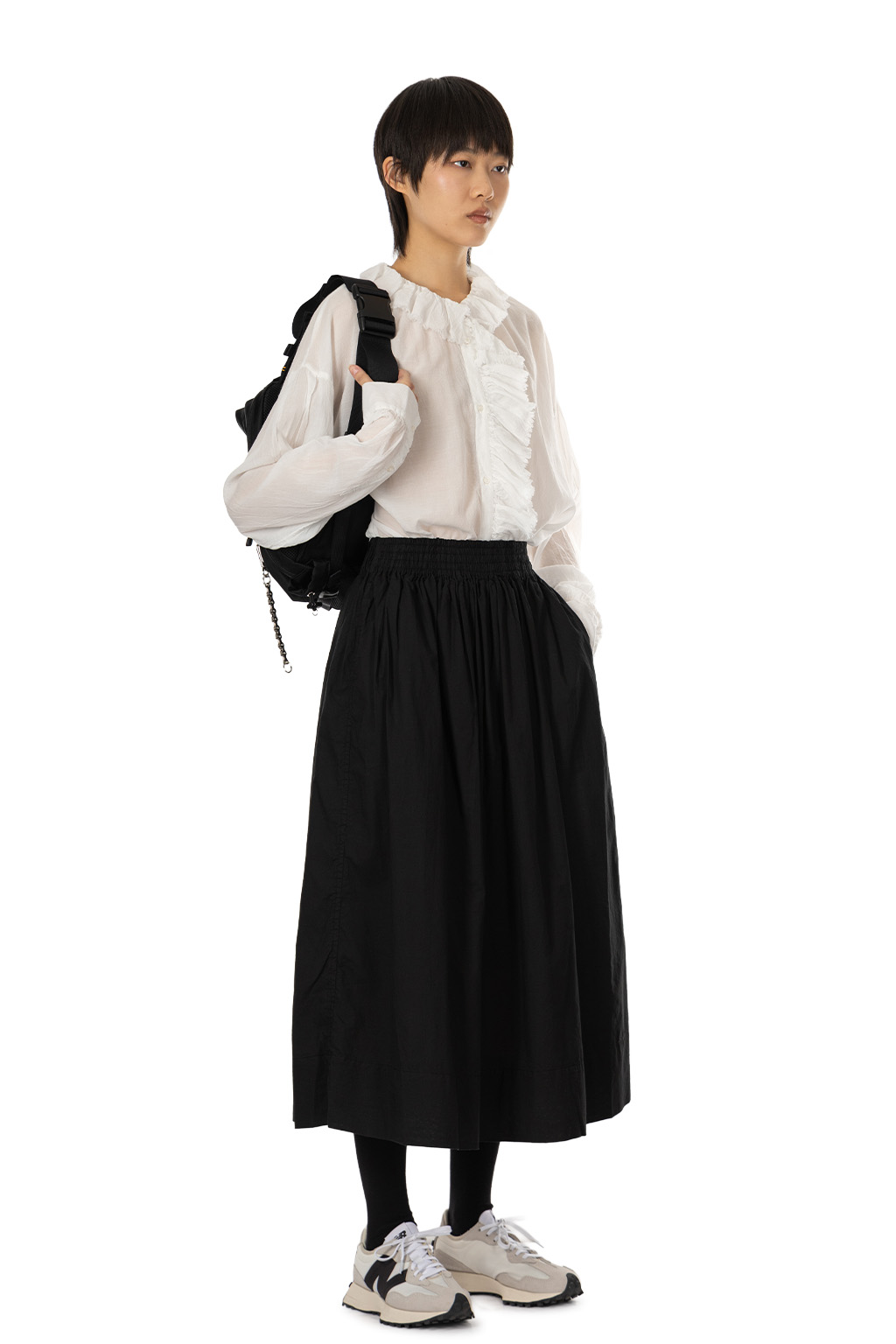 Veritecoeur - Shirred Skirt - Black