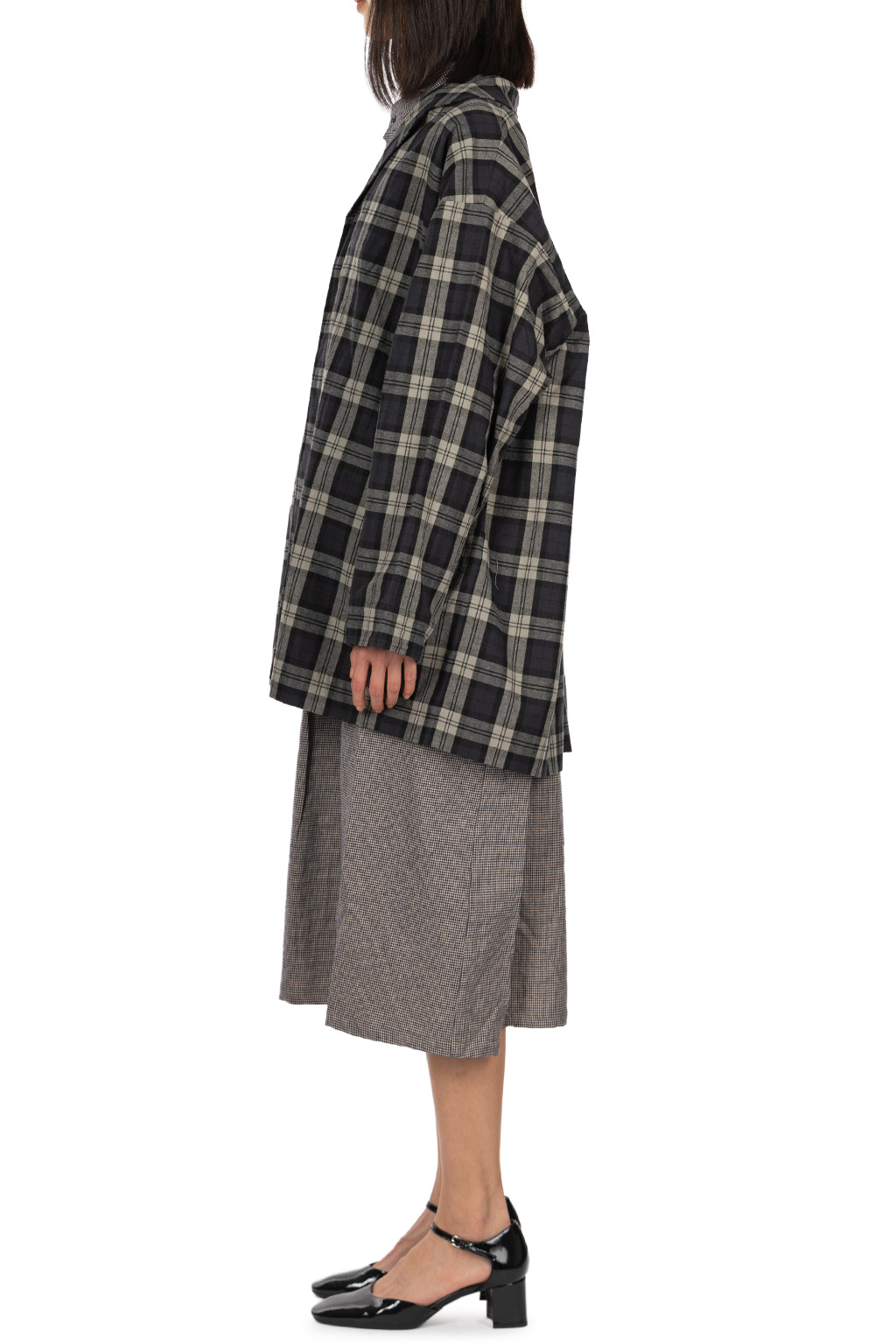 Veritecoeur - Short Coat - Navy Check