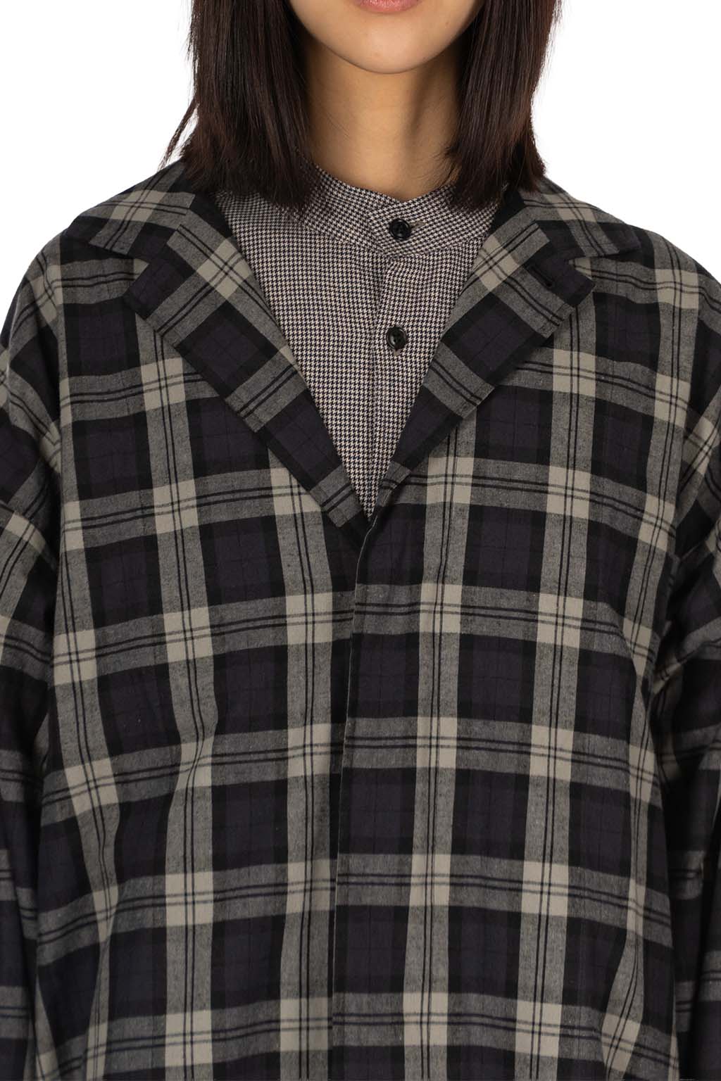Veritecoeur - Short Coat - Navy Check