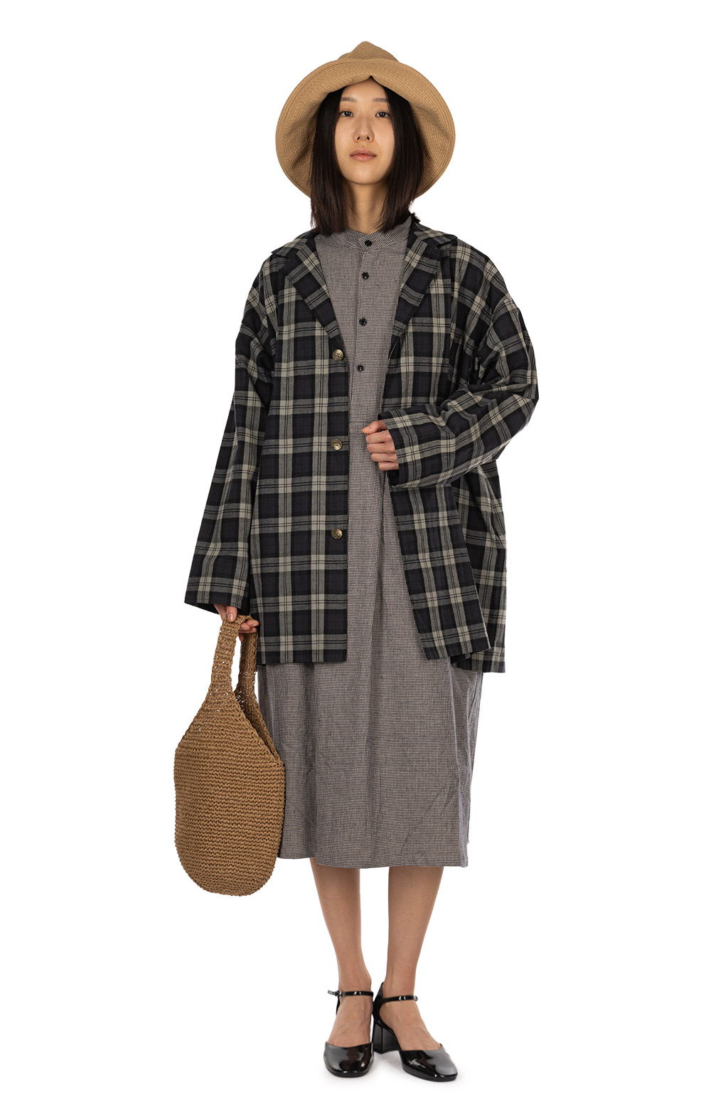 Veritecoeur - Short Coat - Navy Check