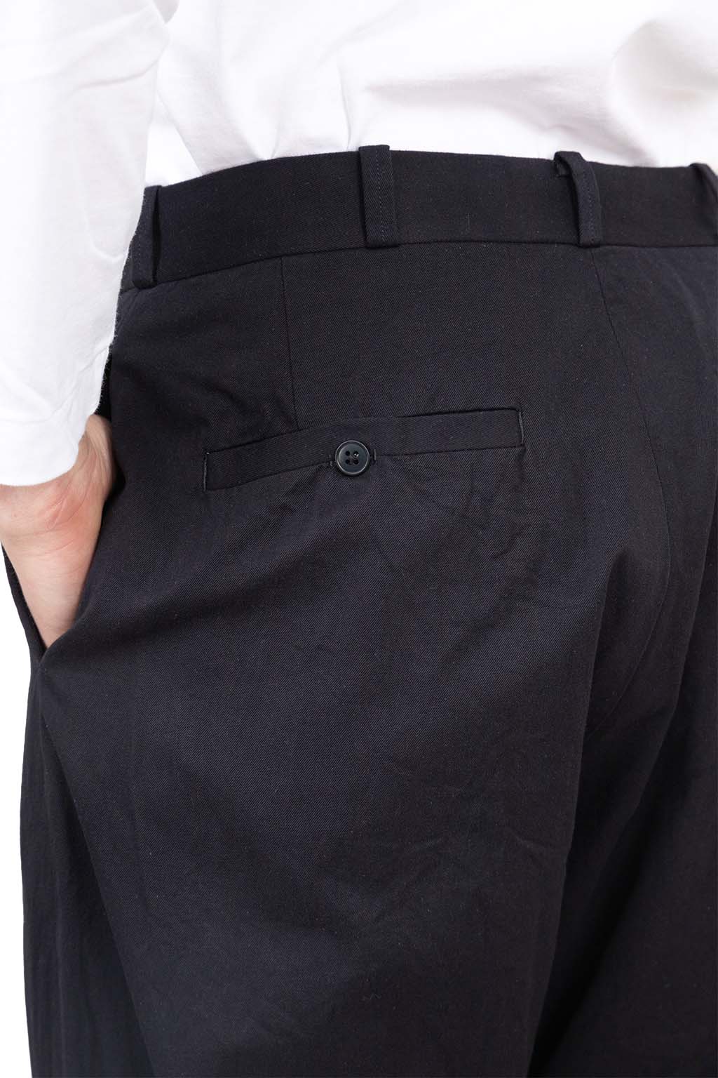 YAECA - Chino Cloth Trousers Wide Tapered - Navy 72