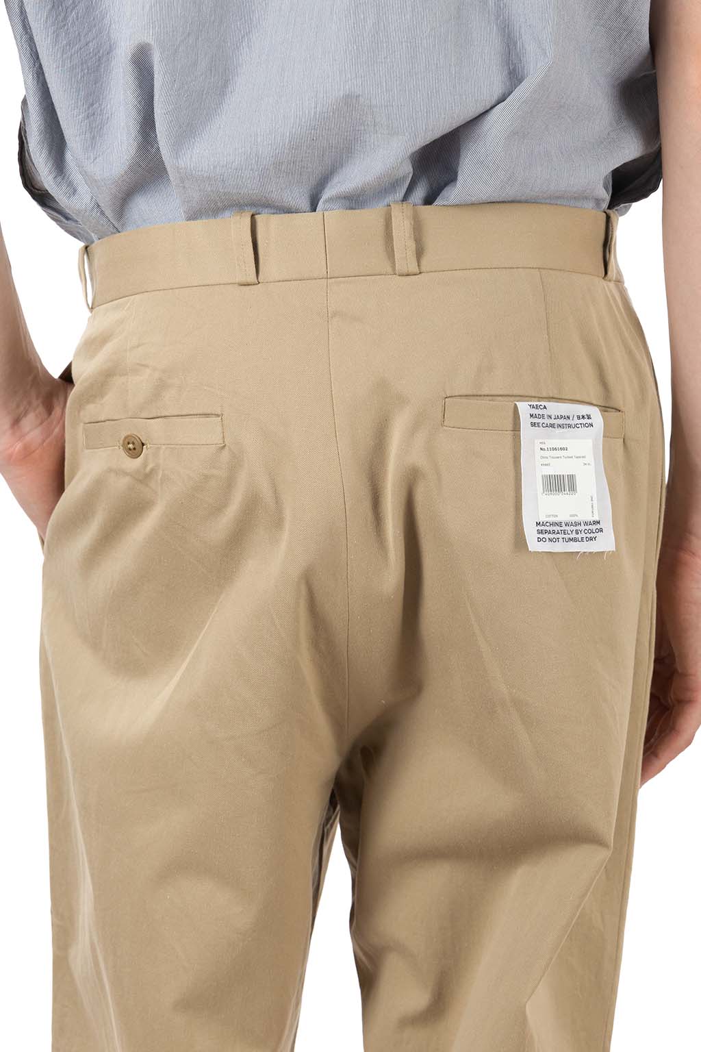 YAECA - Men's Chino Trousers - Tucked Tapered - Khaki