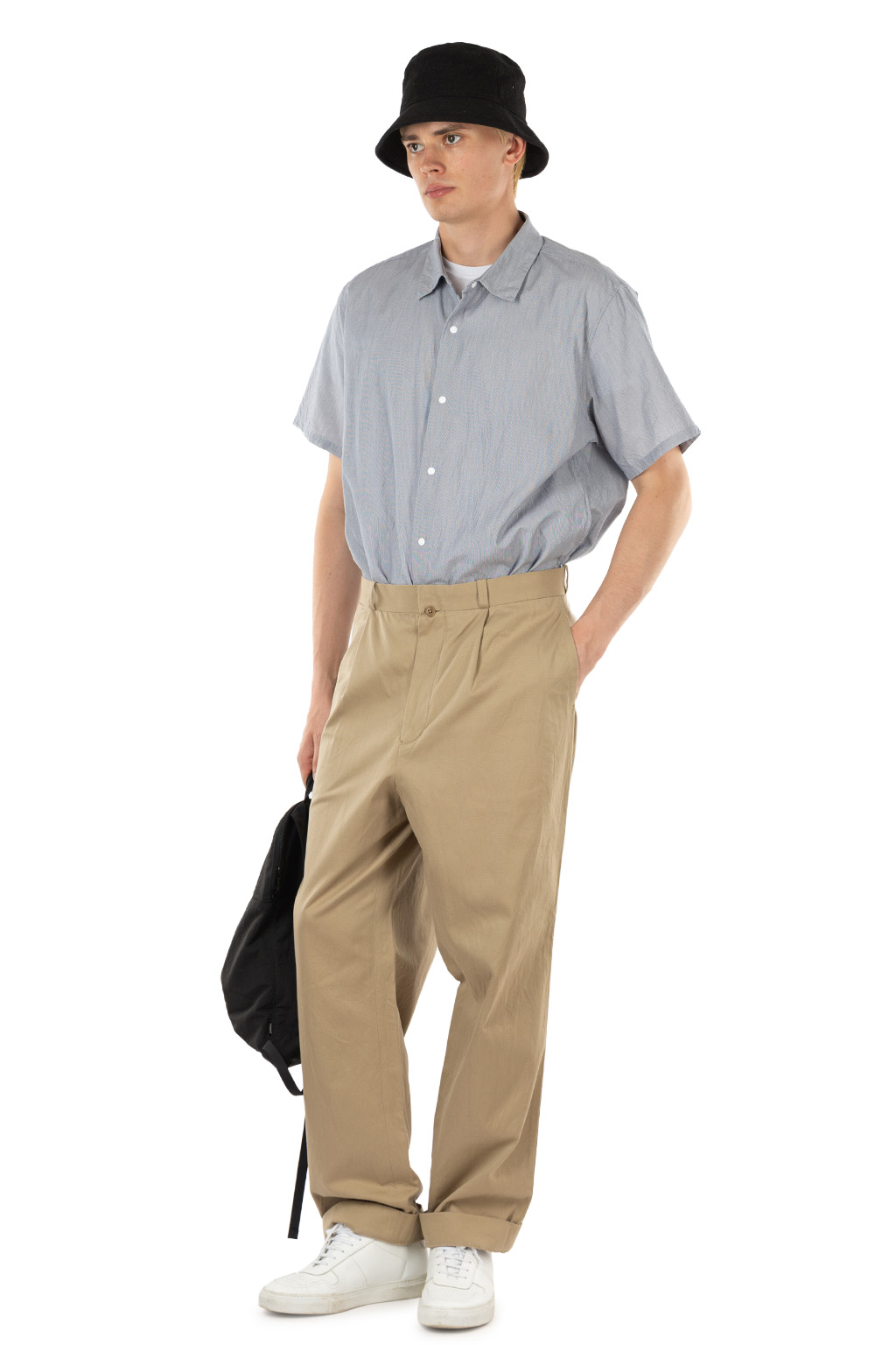YAECA - Men's Chino Trousers - Tucked Tapered - Khaki