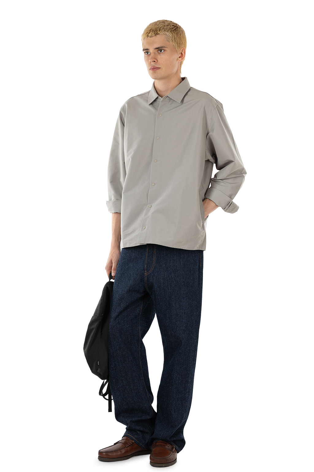 YAECA - Men's Comfort Shirt - Relaxed Square - Grey