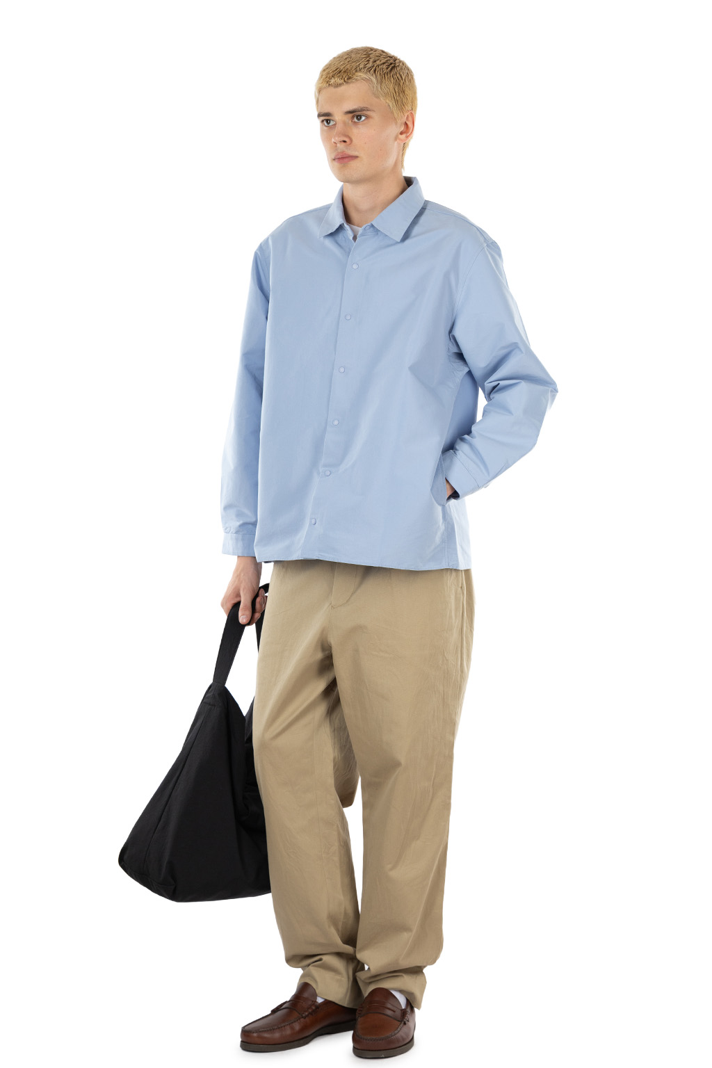 YAECA - Men's Comfort Shirt - Relaxed Square - Sax