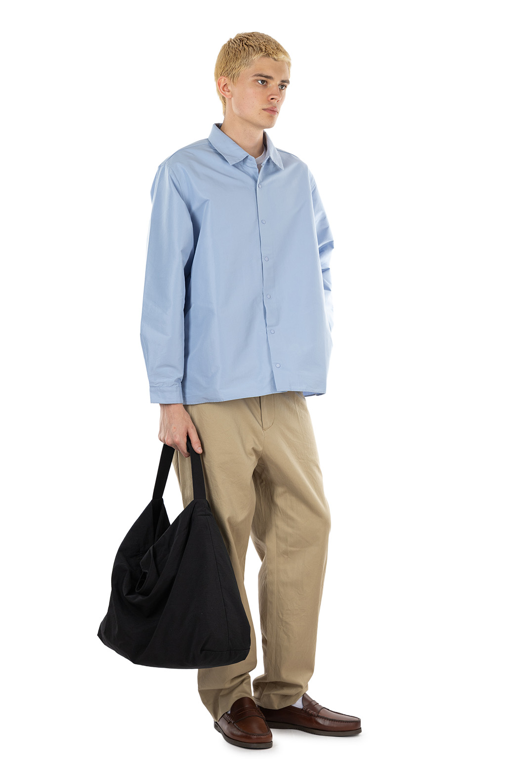 YAECA - Men's Comfort Shirt - Relaxed Square - Sax