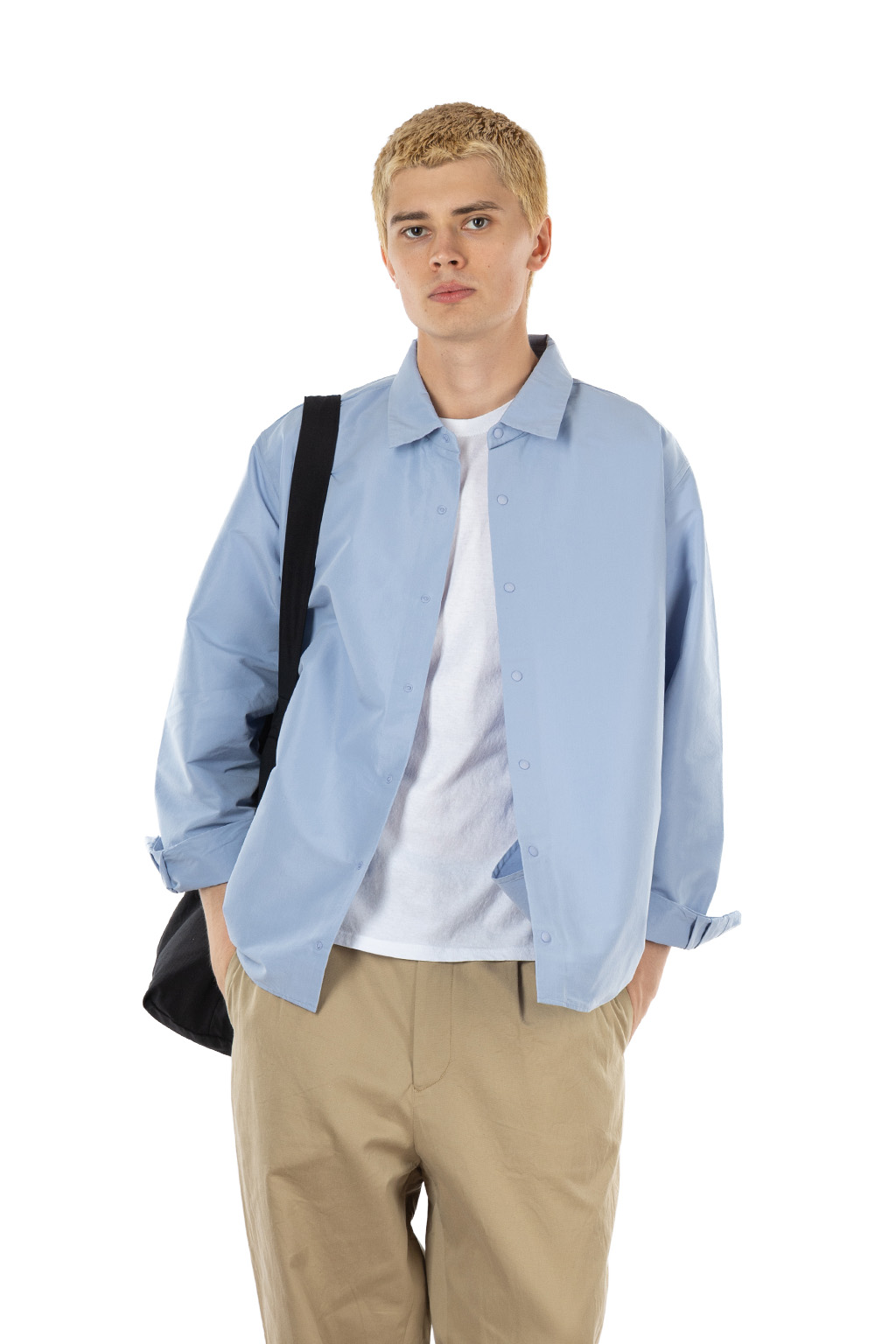 YAECA - Men's Comfort Shirt - Relaxed Square - Sax