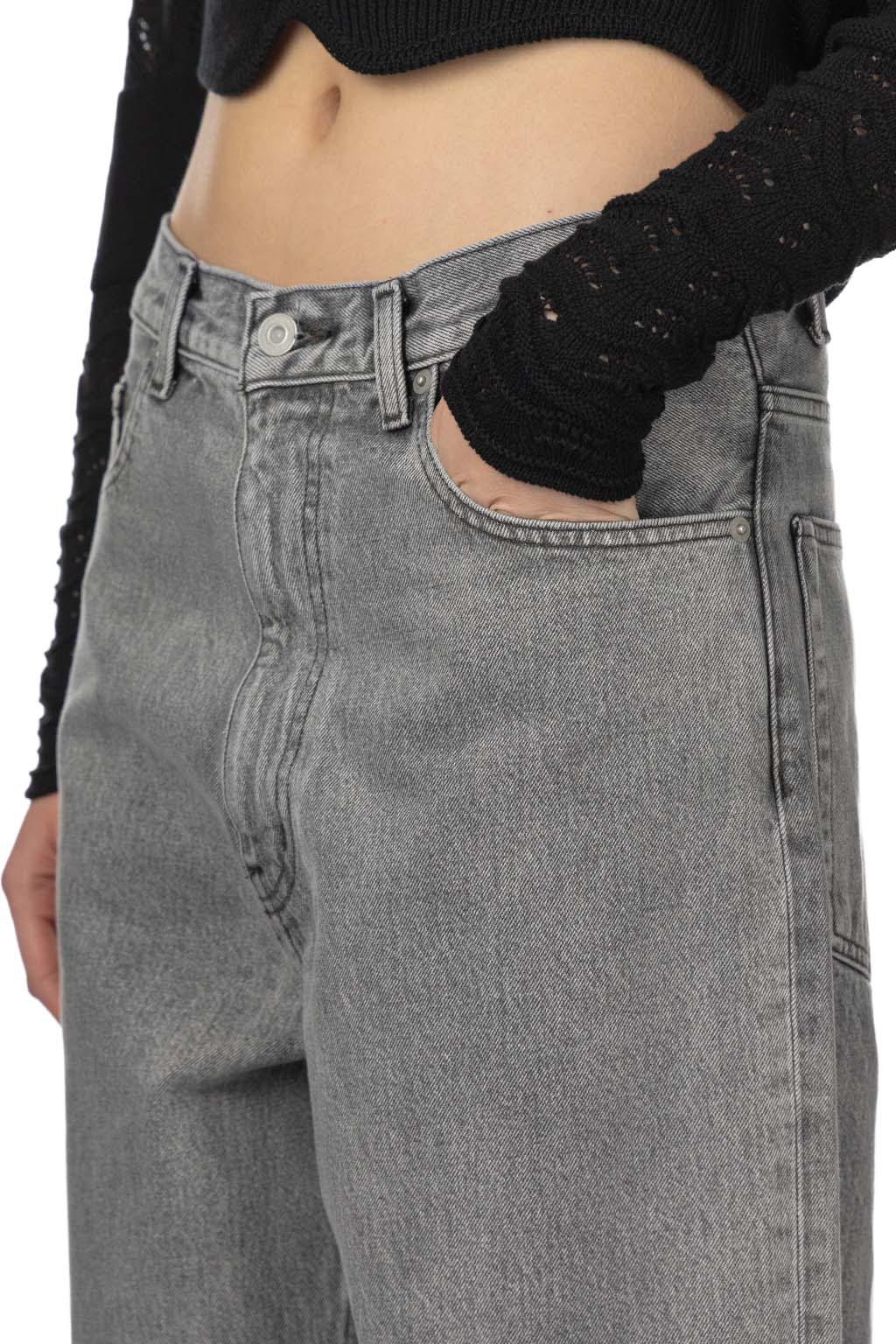 YLEVE - 13.5oz Denim Baggy Fade - Ice Black