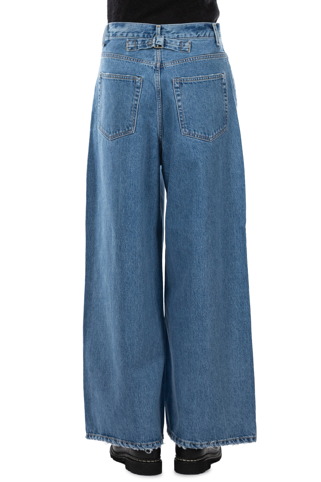 YLEVE - 13.5oz Denim High Waist Wide Pants - Indigo