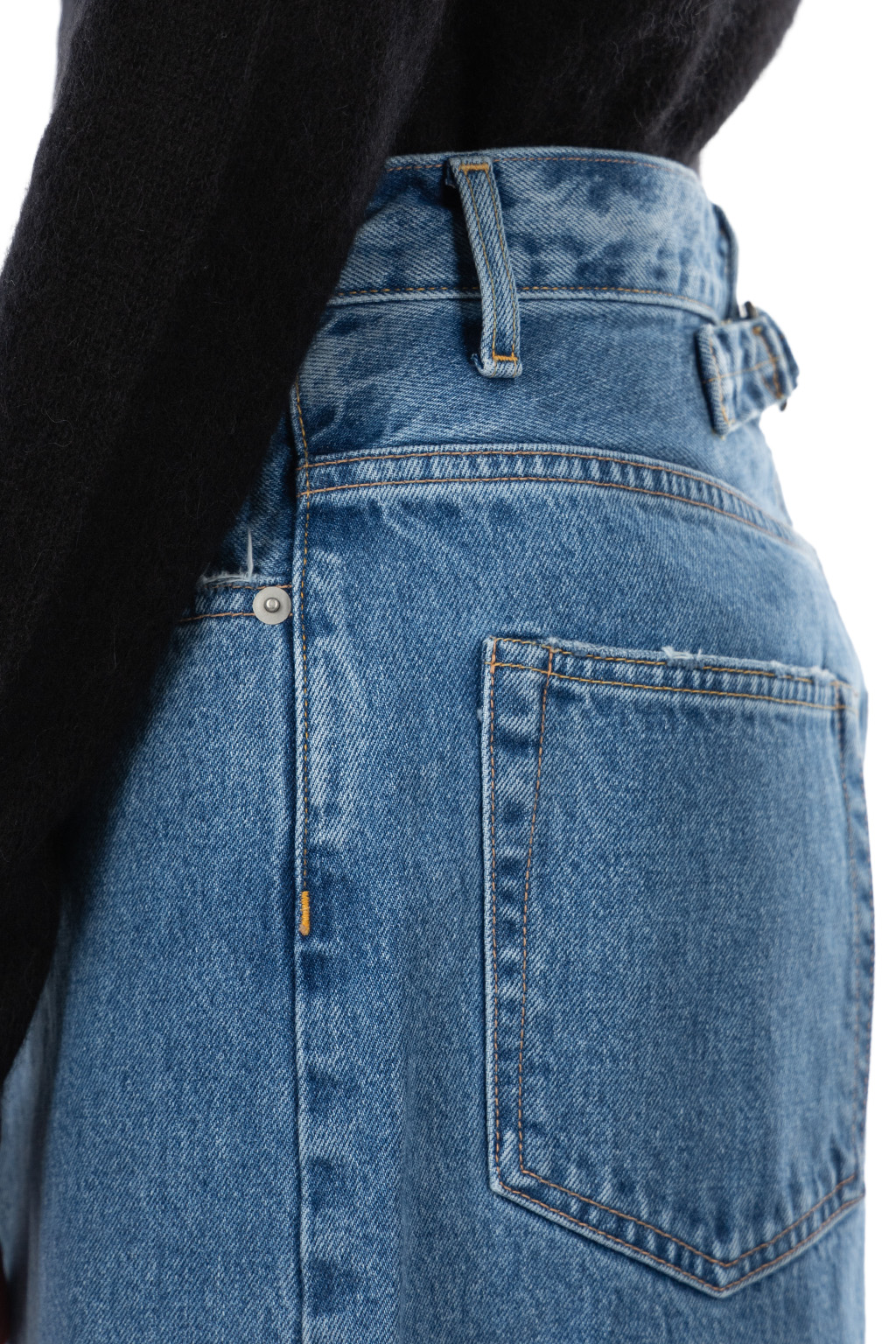 YLEVE - 13.5oz Denim High Waist Wide Pants - Indigo