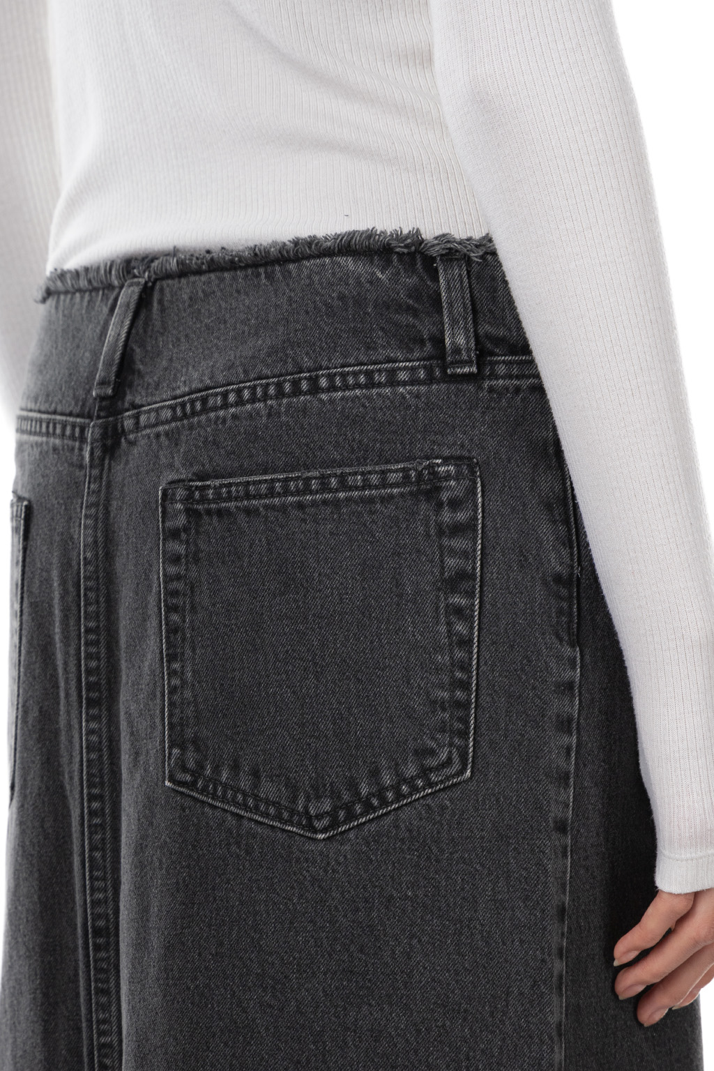 YLEVE - 13.5oz Denim Skirt - Charcoal