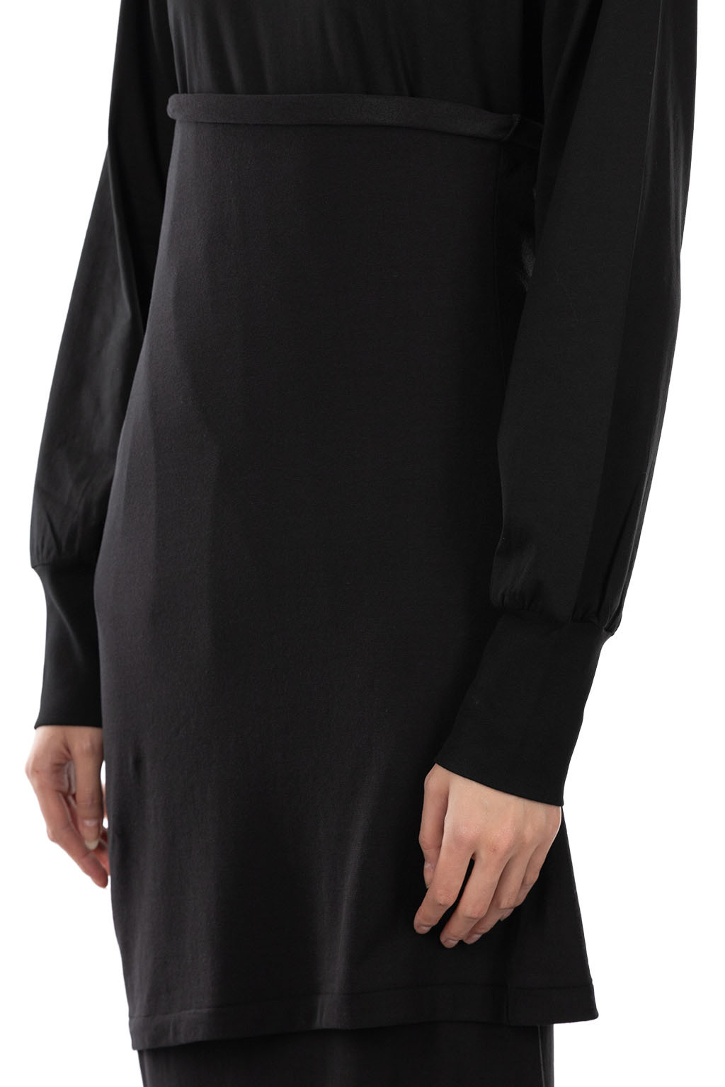 YLEVE - 80/2 High-Twisted Gauze Bare Jersey One Piece - Black