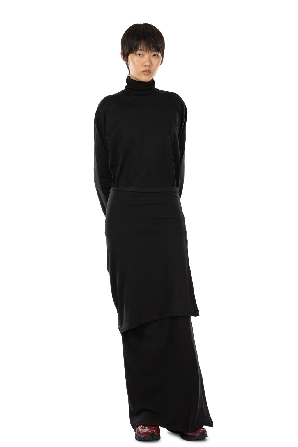 YLEVE - 80/2 High-Twisted Gauze Bare Jersey One Piece - Black