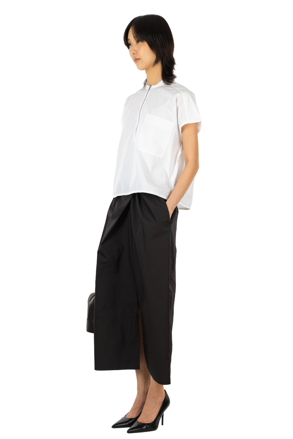 YLEVE - Cotton Cupra Half Zip Shirt - White