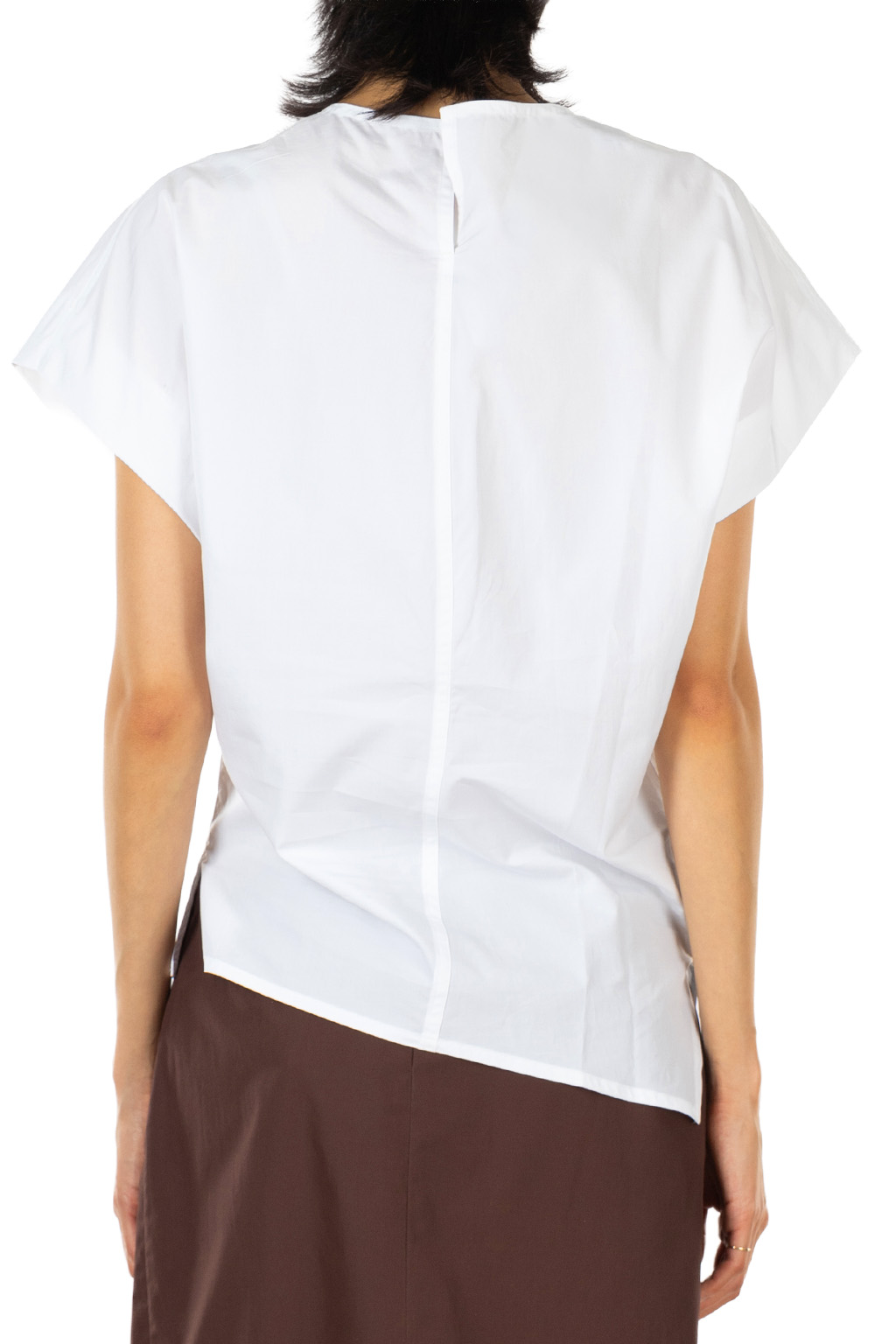 YLEVE - Finx Cotton Weather Asymmetrical Pullover Shirt - White