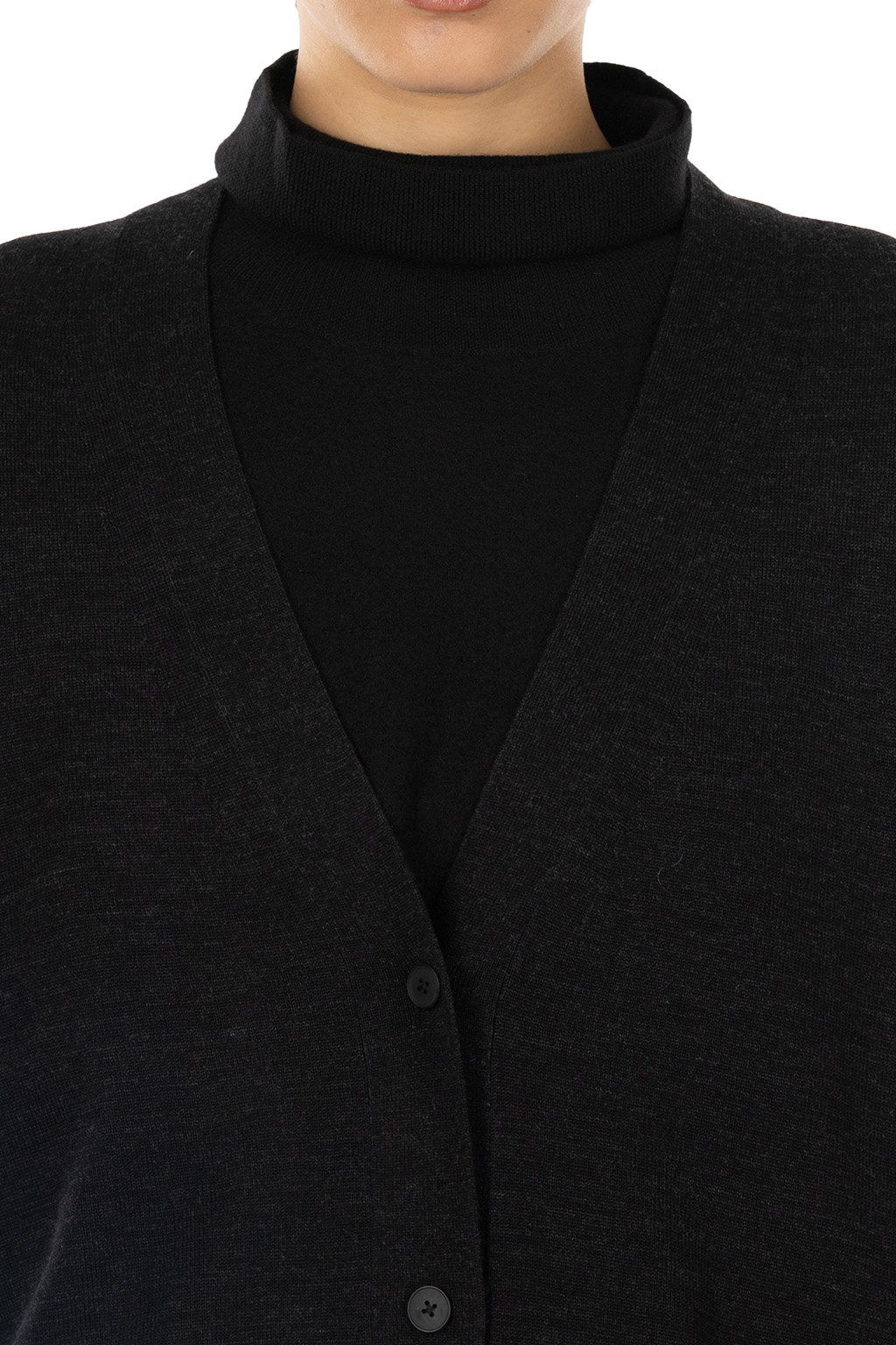 YLEVE - Superfine 120’s Wool Knit Cardigan - Charcoal
