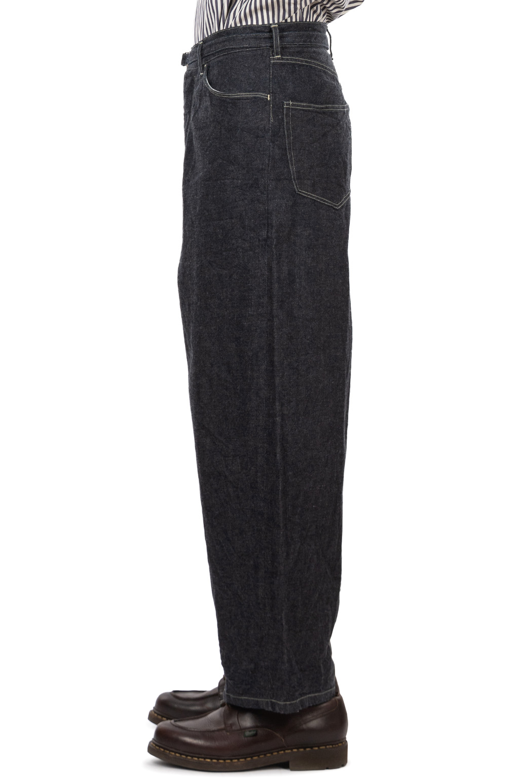 blurhms - 12.9oz Denim Bias Belted Pants - Indigo