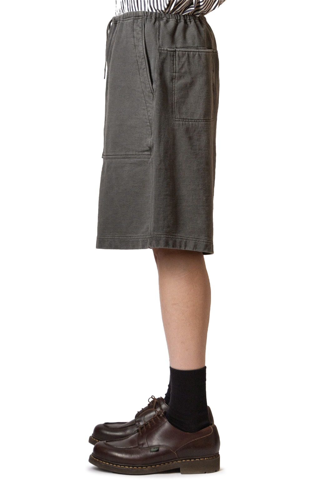 blurhms - Light Sweat Fatigue Shorts - Black Pigment Over Dye