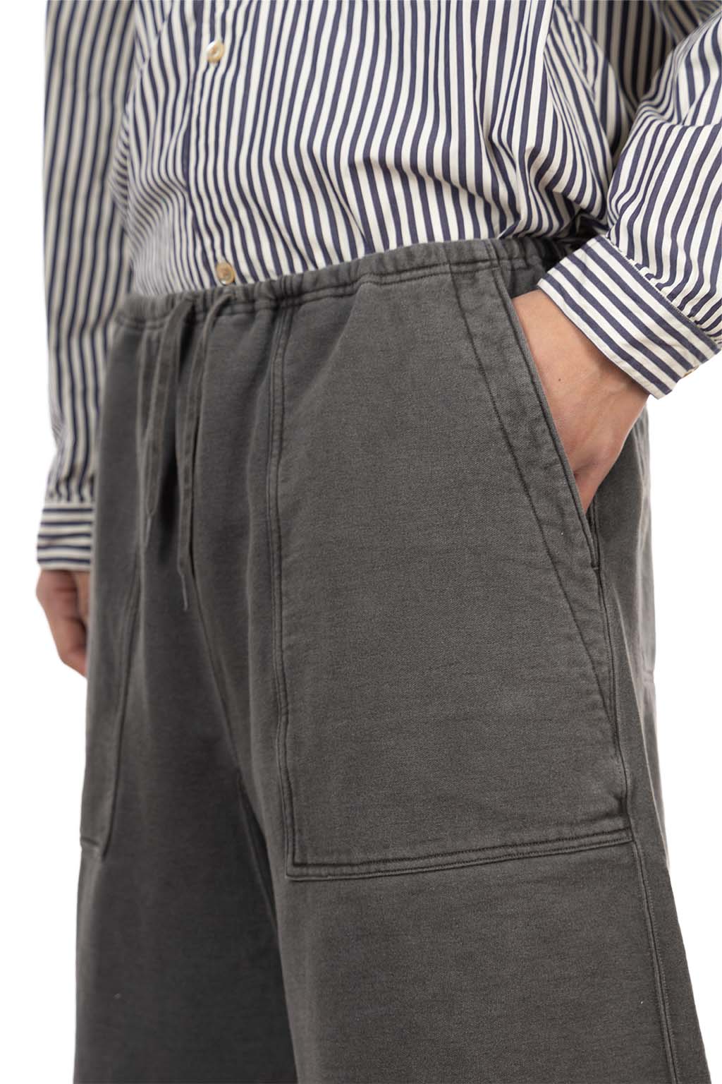 blurhms - Light Sweat Fatigue Shorts - Black Pigment Over Dye