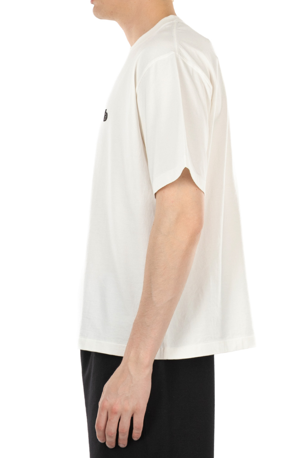 blurhms - ROOTSTOCK - b Patch Tee WIDE - White × Charcoal