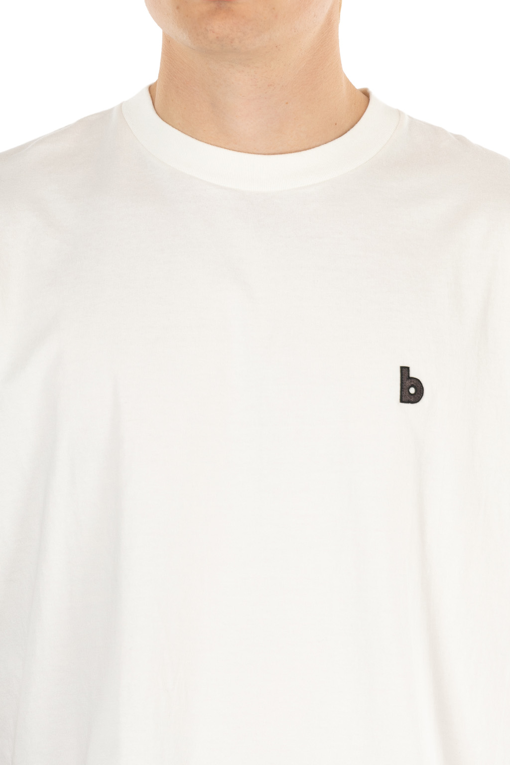 blurhms - ROOTSTOCK - b Patch Tee WIDE - White × Charcoal