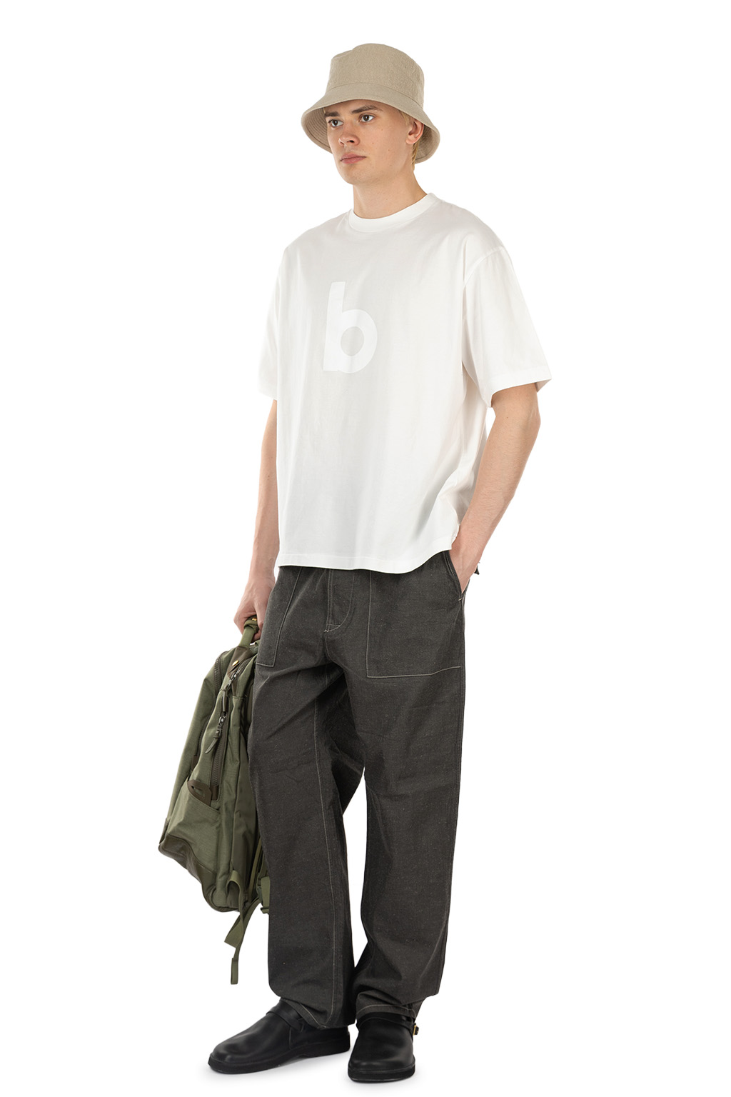 blurhms - ROOTSTOCK - bd Print Tee WIDE - White x White