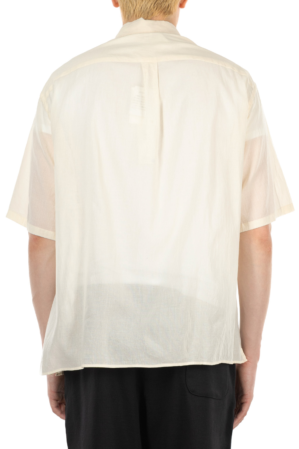 blurhms - Silk-Co Voile Half-Sleeve Shirt - Ivory