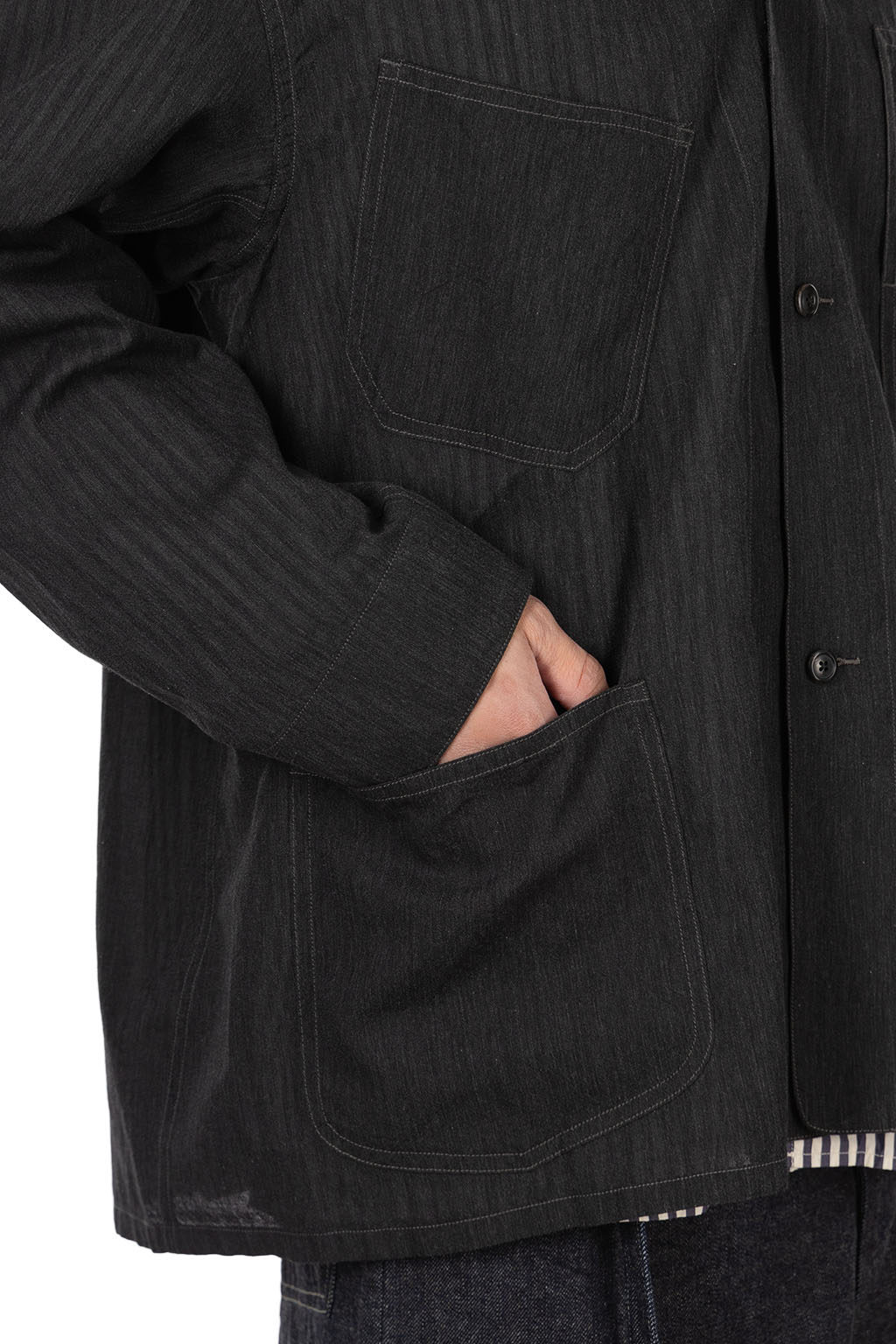 blurhms - Silk-Co Voile Work Jacket - Heather Charcoal