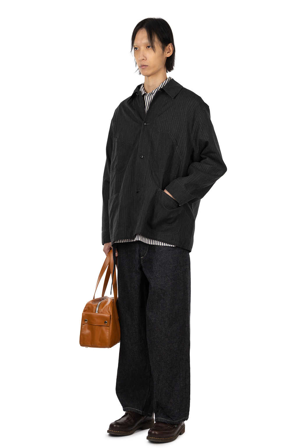 blurhms - Silk-Co Voile Work Jacket - Heather Charcoal