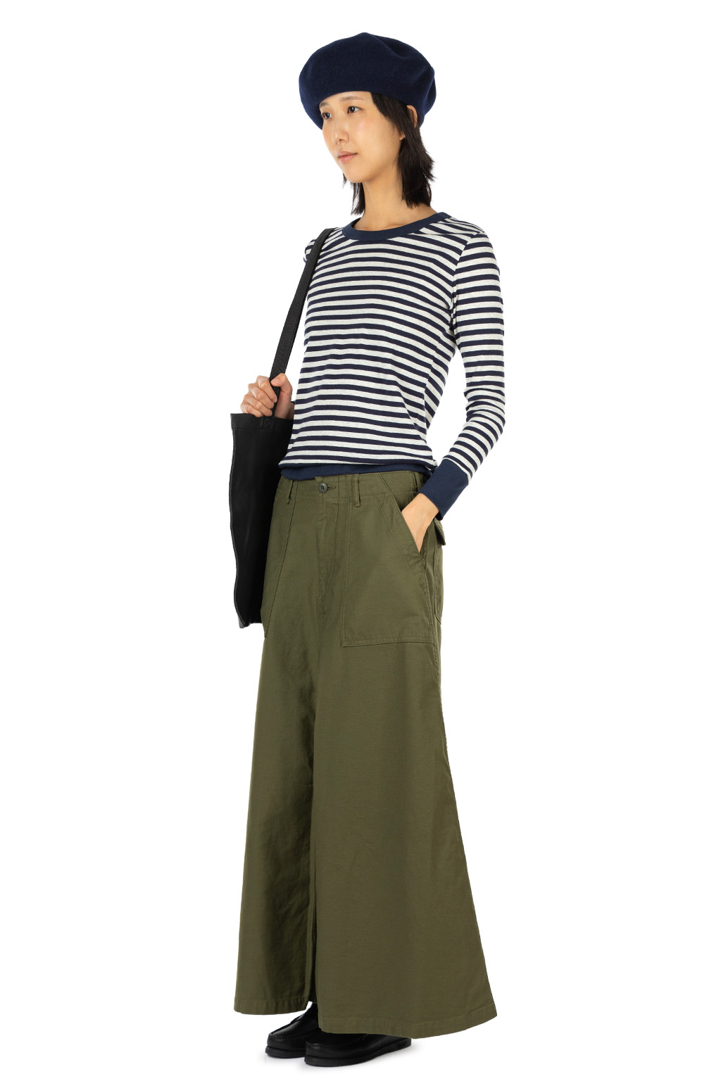 harmonie - Border Stripe LS Tee - Navy