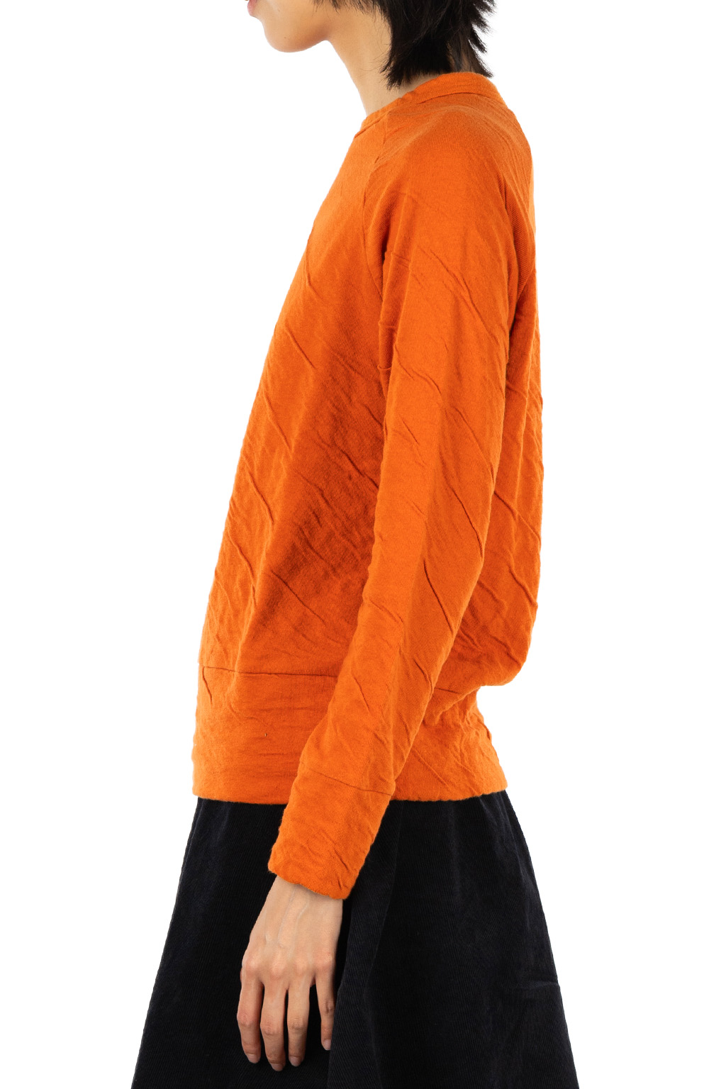 harmonie - Fluffy Double-Knit Raglan Pullover - Orange