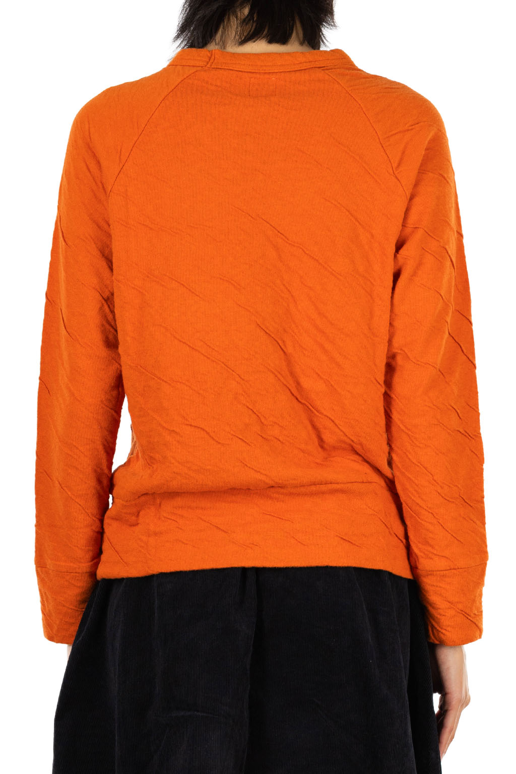 harmonie - Fluffy Double-Knit Raglan Pullover - Orange