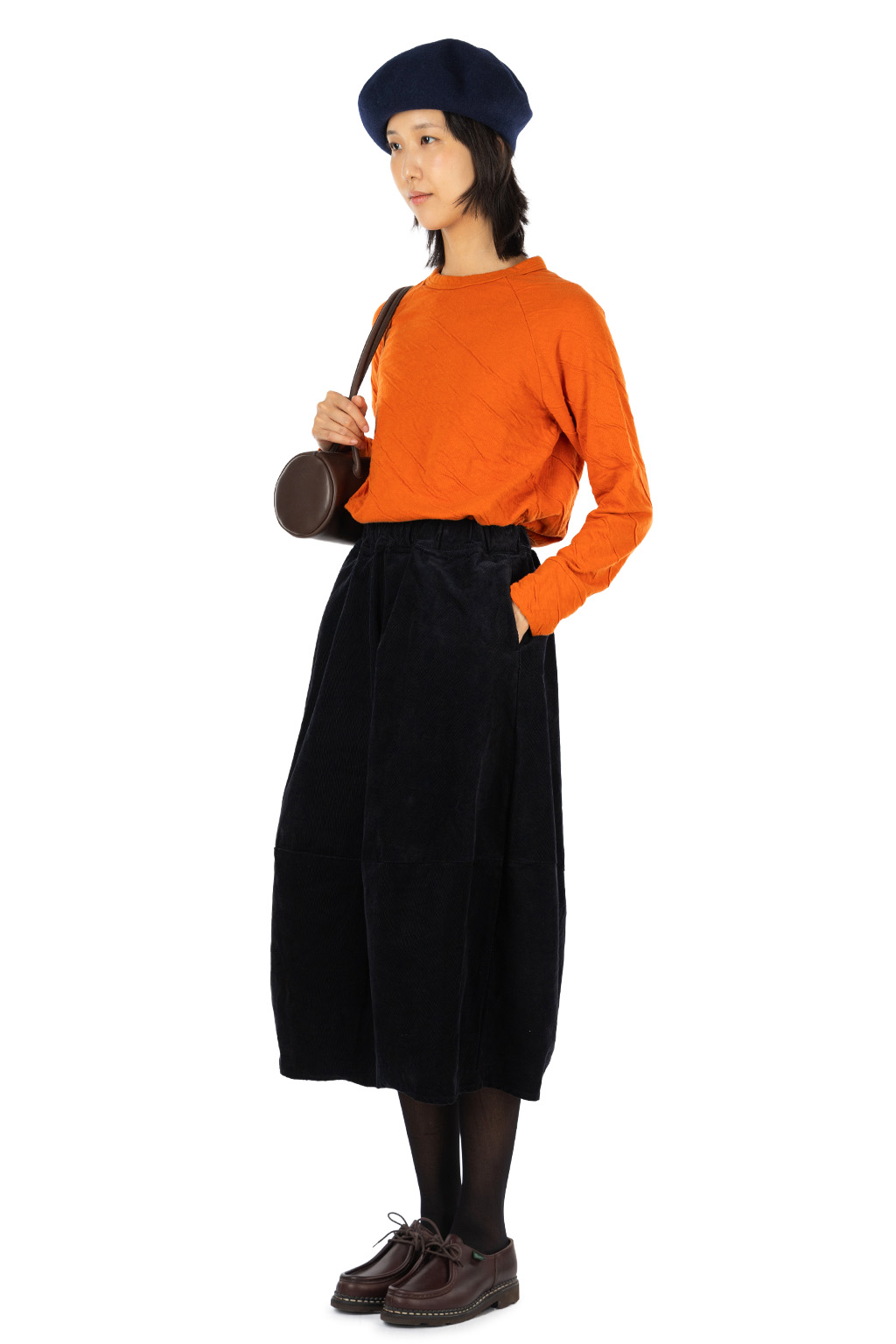 harmonie - Fluffy Double-Knit Raglan Pullover - Orange