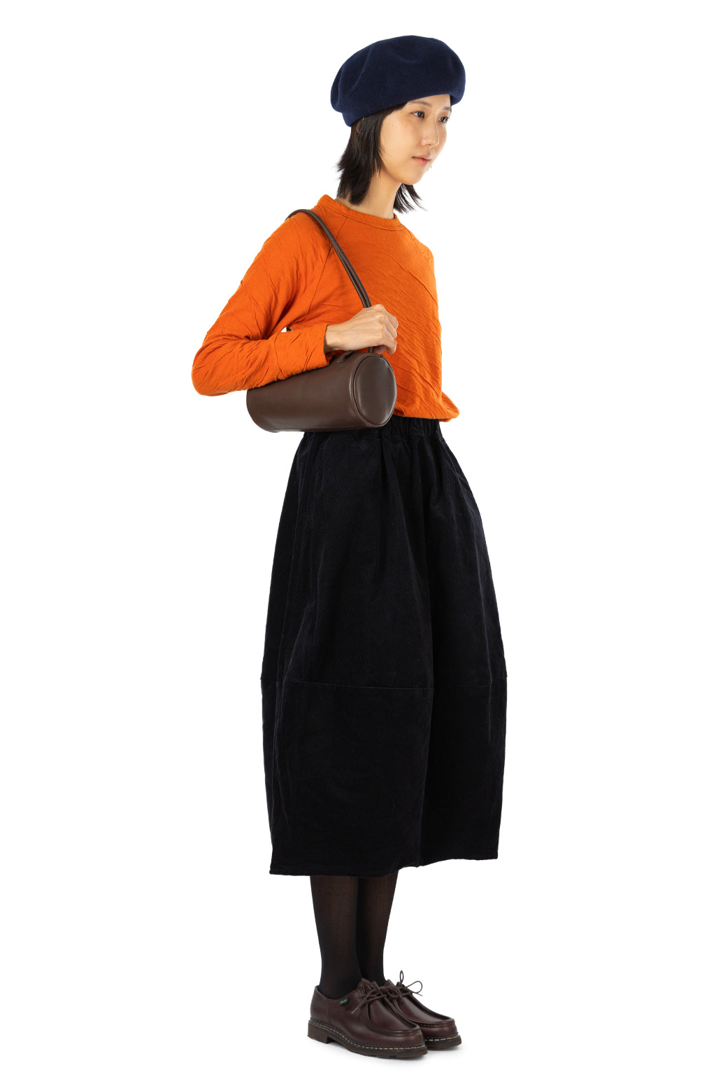 harmonie - Fluffy Double-Knit Raglan Pullover - Orange