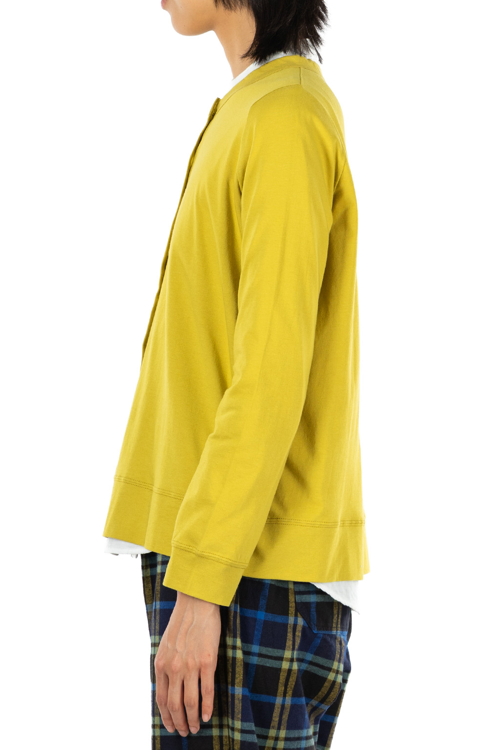 harmonie - Jersey Crew Neck Cardigan - Lime Yellow