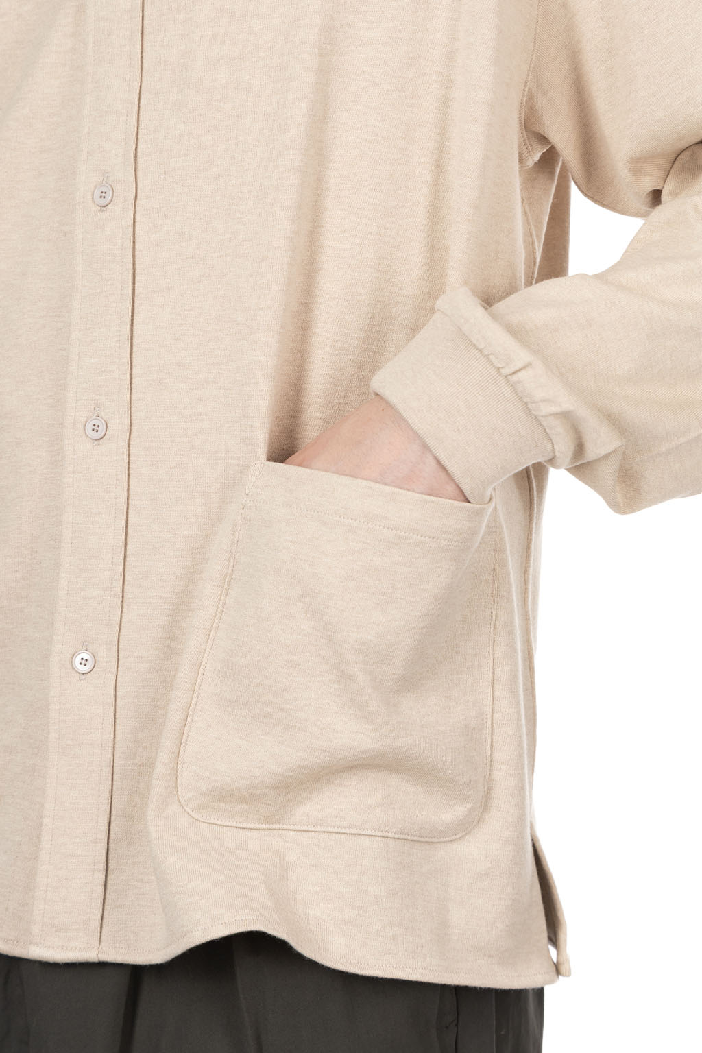 marka - Polo Collar Cashmere Jersey Shirt - Sand