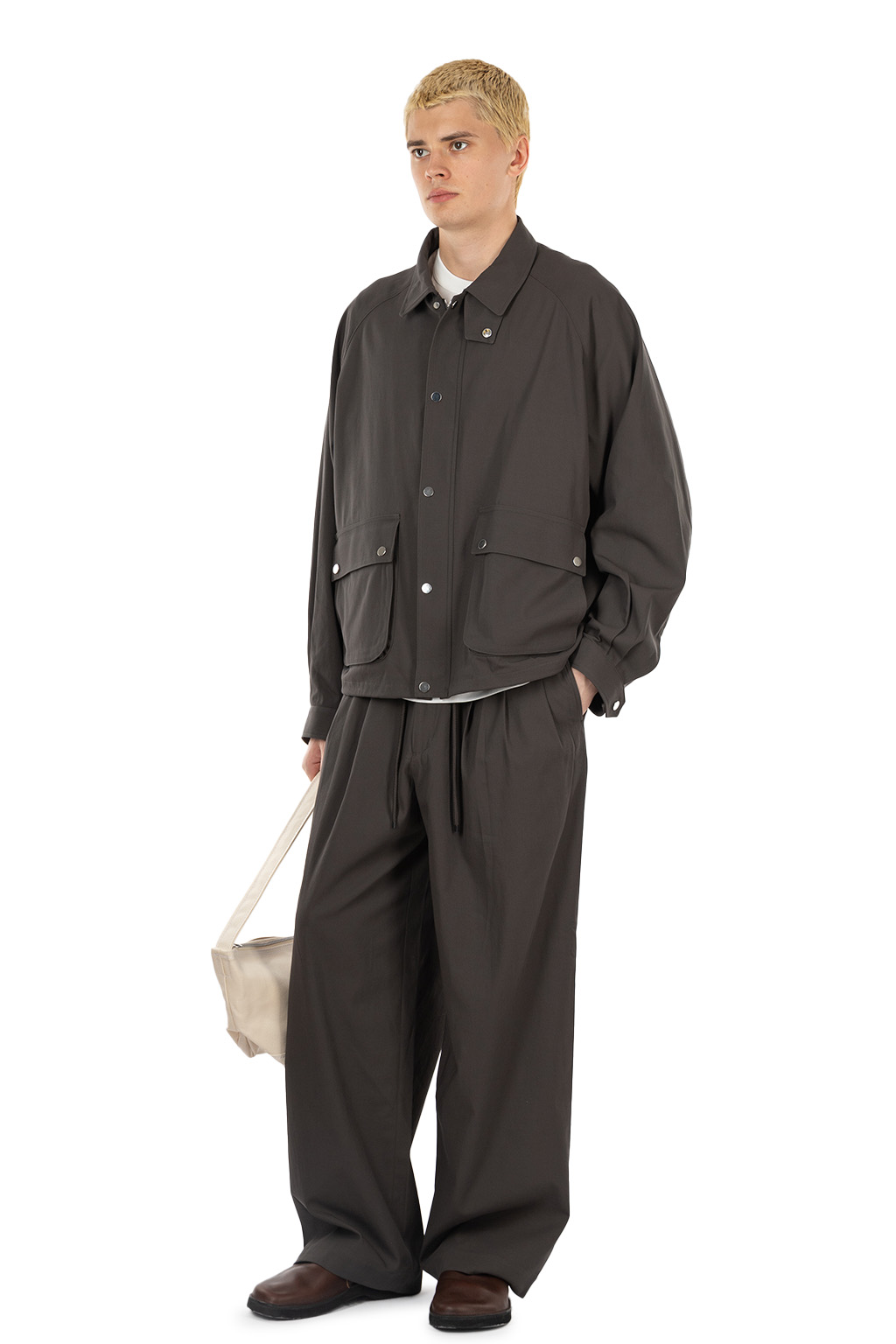 Markaware - Short Field Blouson - Cotton Voile Yarn Twill - Charcoal