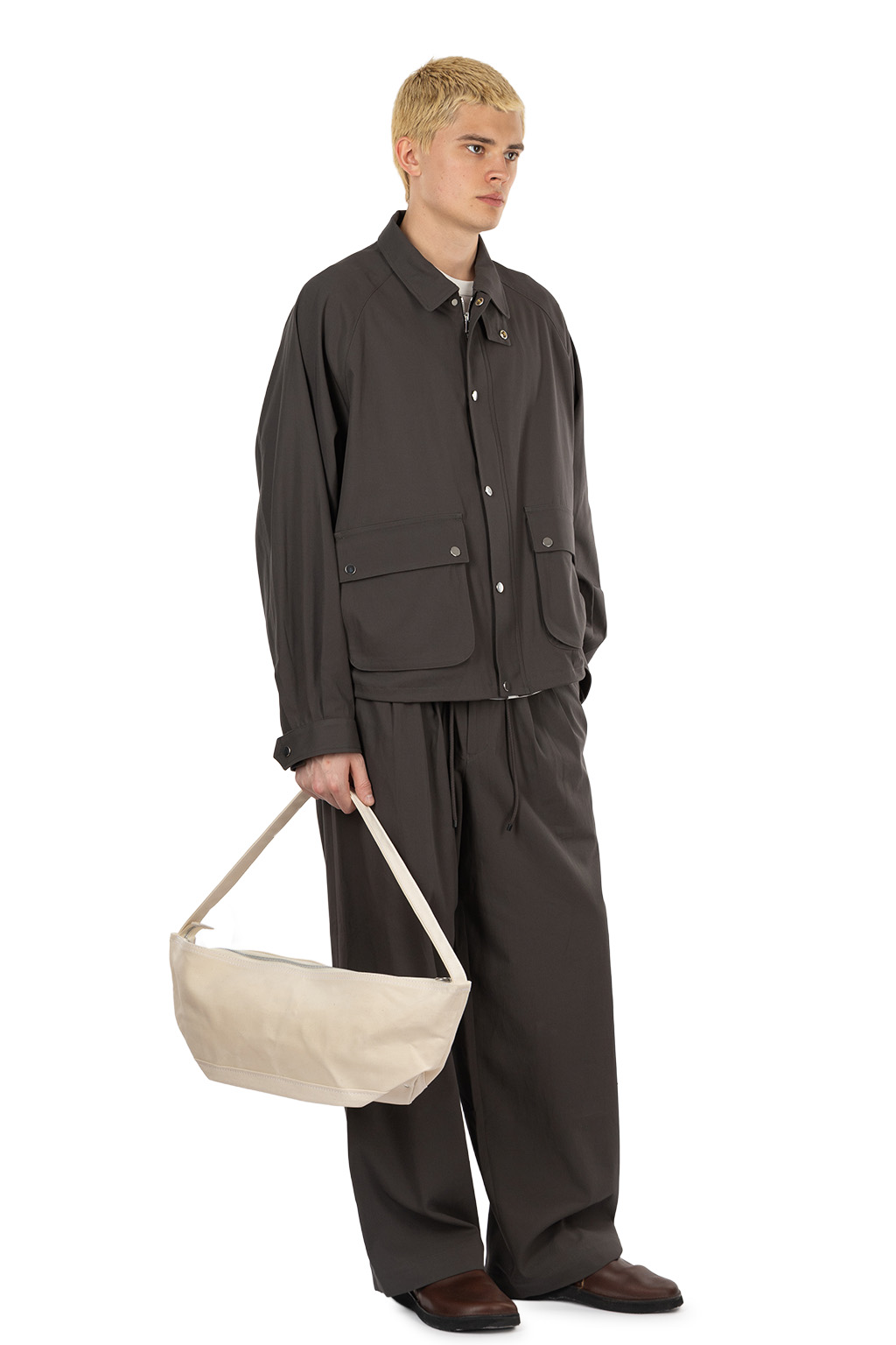 Markaware - Short Field Blouson - Cotton Voile Yarn Twill - Charcoal