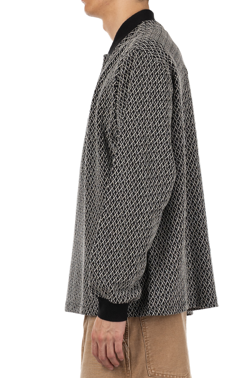 Markaware - Two Button Polo L/S Tee - Black x Ivory