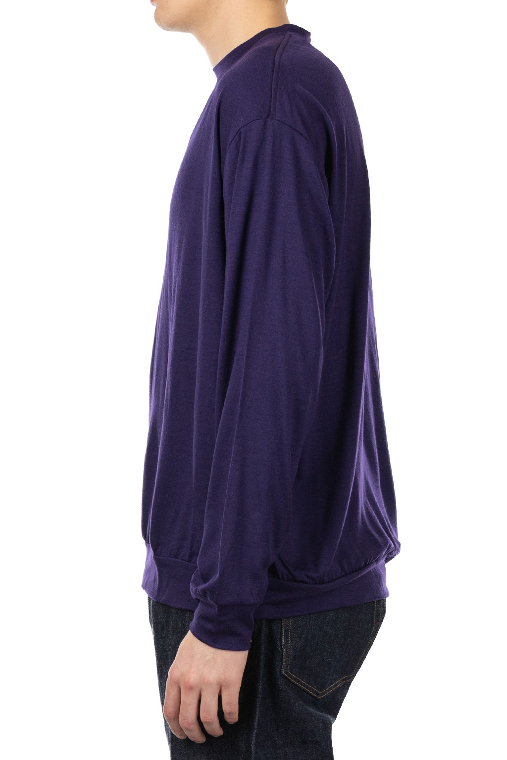 Markaware - Wool Single Jersey Washable Crew Neck - Dark Purple