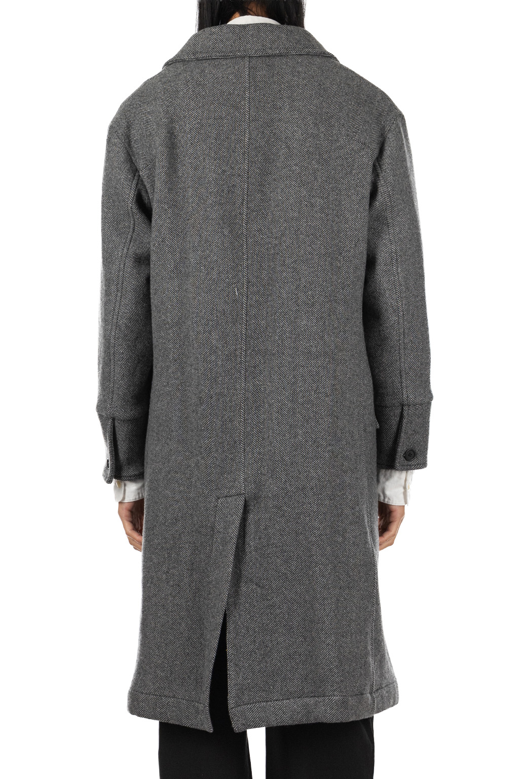 ts(s) - Double Breasted Slant Flap Pocket Coat - Grey