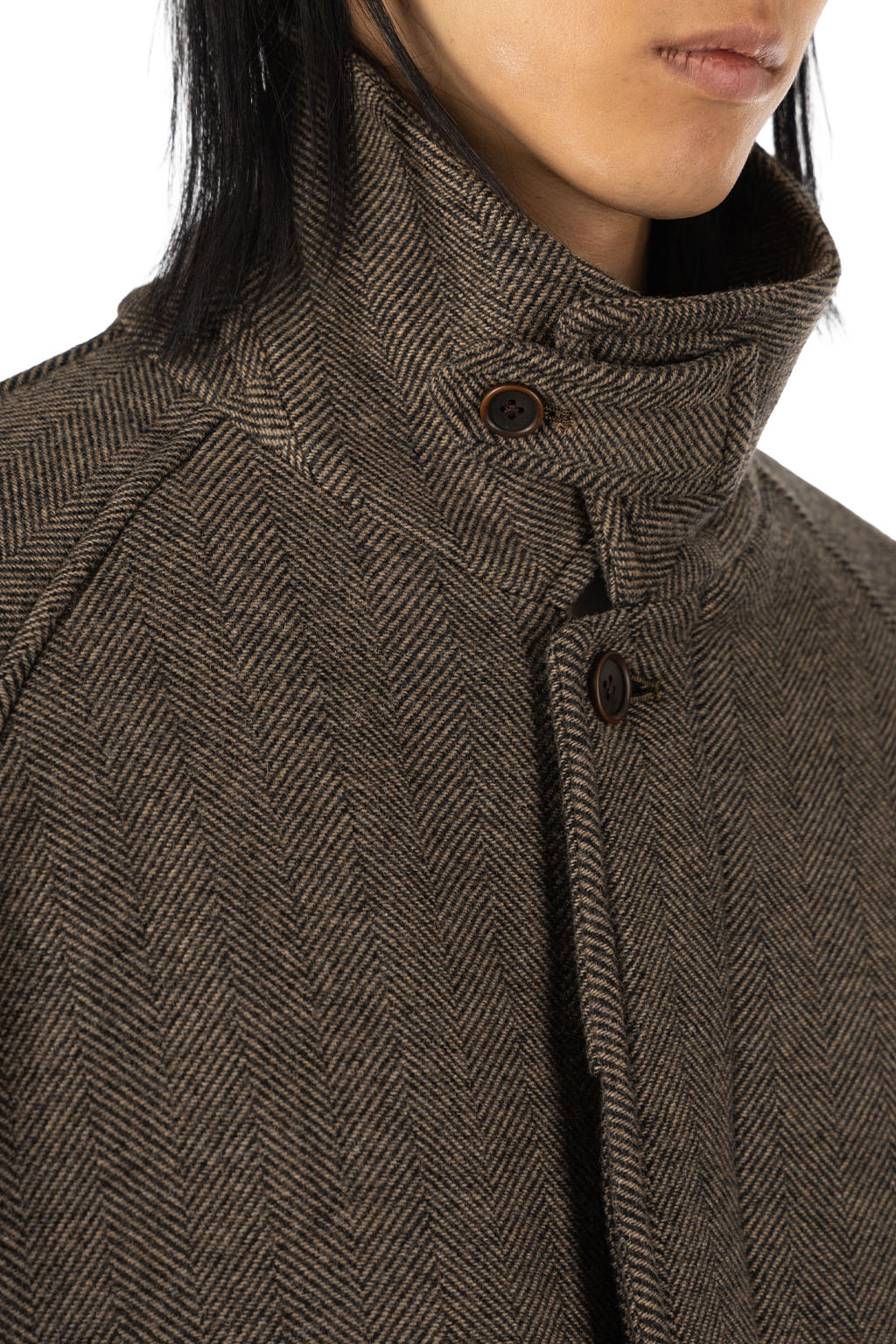 ts(s) - Fly Front Raglan Sleeve Coat - Brown